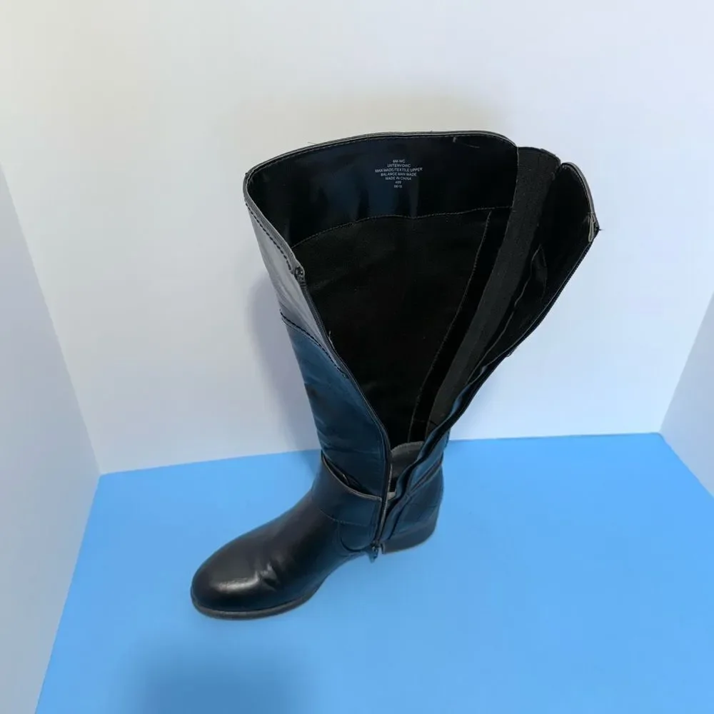 Unisa Women's Black Leather Knee-High Boots Size 6M Style